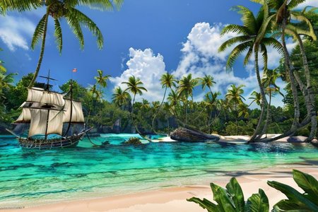 (masterpiece:1.2), (best quality,:1.2), 8k, HDR, ultra detailed, ((photorealistic)), perfect anatomy, professional light, cinematic lighting, fashion photography, ambient lighting,<lora:detail_slider_v4:3>, pire, <lora:PirateRealms-10:1>, a tropical beach in the caribbean, epiCPhoto