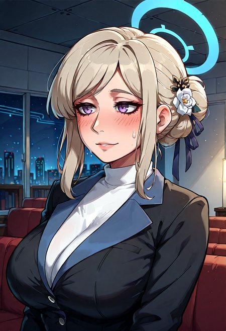 IllustriousQual, <lora:StS-Illustrious-Detail-Slider-v1.0:2> <lora:cfg_scale_boost:0.3> <lora:StS_Age_Slider_Illustrious_v1:3>,detailed_background,indoors,duplicate,blue archive,hair ornament,hand on another&