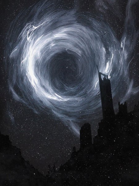 In a desolate, darkened expanse of space, a vampire's silhouette twirls amidst a swirling vortex of starlight, drawn to the mesmerizing glow of a supernova black hole. The fortress of shadows looms in the distance, its foreboding architecture shrouded in an aura of malevolent mystery.   As the camera zooms in, the viewer is enveloped in a world of stark contrasts: the vampire's ethereal beauty is juxtaposed against the harsh, unforgiving environment of the cosmos. Volumetric lighting casts eerie shadows across the vampire's face,, <lora:Flux_Turbo_Alpha.safetensors:1.0> <lora:Wiz-The_Grit.safetensors:0.7> gritty poster art <lora:flux.1_lora_flyway_Epic-detail_v2.safetensors:0.4> epic gorgeous details