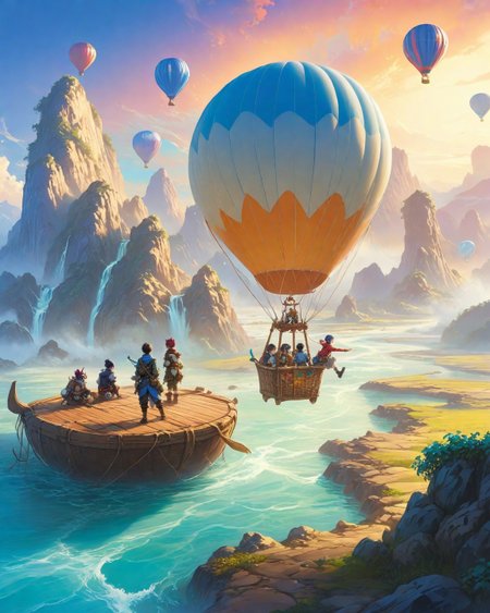 ethereal fantasy concept art of  anime artwork moonlit smuggling operations using hot air balloon transfers to move quarantine island survivors past tidal bore detector nets, Art painting by Boris Vallejo and Banksy , ,
<lora:Wild_Anime_2025:0.3>,
<lora:extremely_detailed:0.7> extremely detailed ,
<lora:add-detail-xl:0.7>,
<lora:ppw_v7_animv4_1_r2:0.15>,
<lora:Vivid Midjourney mimic - XL SDXL v2.0:0.5> . anime style, key visual, vibrant, studio anime,  highly detailed . magnificent, celestial, ethereal, painterly, epic, majestic, magical, fantasy art, cover art, dreamy