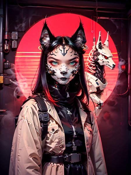 score_9, epic-Ultra-HD-details, epic-Ultra-HD-highlights, photo-same-realistic upscaled-resolution, source_pony, ultra-realistic, photo-quality, furry-characteristics, source_furry, 1girl, female, solo, miyu, furry, space  pilot suit, ,beige trench coat,  serious,  looking at you, walking, side view, raining, noir film, neon lights,  43stl1ght1ng,  low light, darkness, dramatic lighting, eye lighting, black room:1.2, smoke, <lora:43stl1ght1ngXLP2:1>  <lora:Miyu_Swift_v2:.8>, Vintage, 1990s \(style\),  <lora:OldAnimeStyle_XL_v3:.6>,  cyberpunk,  science fiction, robot, mecha, mechanical parts, cyborg, spine, mechanical,  full body, <lora:BioPunky:1>, ZPDXL