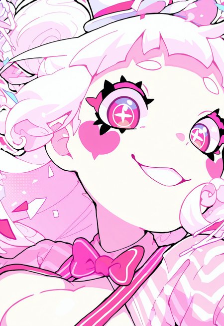 perfect eyes, S4bit4mago_illu, anime style, s0wasow4rt_illu, <lora:sowasowart_style-000016:1>, negativeXL_D, safe_pos, _Style, Cartoon_Type,score_9, score_8_up, score_7_up, extreme detail, masterpiece, best quality, amazing quality, very aesthetic, high resolution, ultra-detailed, absurdres, bright theme, solo, source_anime, simple background, lineart_style, beautiful mime girl, pose, baggy pants, legs apart, white clown makeup, top hat, striped shirt, baggy clothes,, (undressing:1.2), focused, (close up:3), pastel colors, suspenders, blue, (opening shirt), revealing chest, confetti falling, huge breasts, 2d, revealing breasts, suspenders over nipples, thick outline, leaning forward, white outline, black outline, large clown shoes, shiny skin, smug look, (from side), abstract, masterpiece ,amazing quality, intricate details , sometyome_illu ,xxx667_illu, reij-incs, flowing hair, thin white outline,