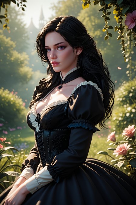 score_9, score_8_up, score_7_up,
<lora:TW3Yennefer:0.8>
TW3Yennefer, 1girl, black hair, purple eyes, long hair, looking at viewer, sensual pose, Victorian conservatory, lush plants, soft light, private retreat