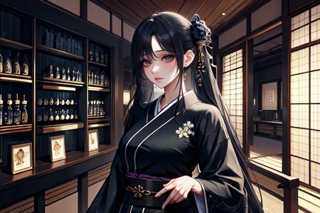 highly insanely detailed, masterpiece, top quality, best quality, highres, 4k, 8k, RAW photo, (very aesthetic, beautiful and aesthetic),  
(code_style,codestyle),japanese text, 
<lora:CodeStyle (half generic class)_564920:0.5>, 
(1girl:1.3), 1other, 
interior perfume shop,âââ