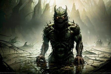 (ohwx) a (swamp zombie) disturbing scene, close up, photography, natural light, photorealism, cinematic rendering, ray tracing, the highest quality, the highest detail, Cinematic, Third-Person View, Blur Effect, Long Exposure, 8K, Ultra-HD, Natural Lighting, Moody Lighting, Cinematic Lighting
 <lora:Hell2_v1.0:0.9>