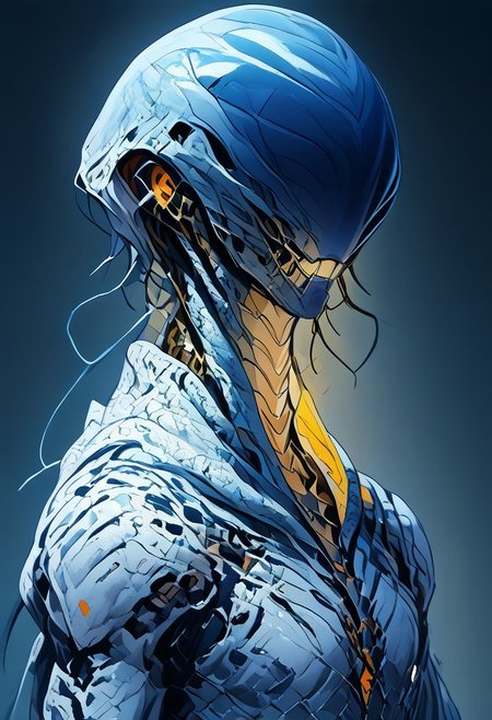 score_9, score_8_up, score_7_up, best quality, robot man, solo, mcnm, tactical helmet, teeth parts, yellow Streamlined tactical armor, armor made of snake scales, snake scales,
snake_hybrid, snake scale patterned, standing, complementary color background, mix of colors psychedelic background,SCLPT, sculpture style,realistic,snake_hybrid.marble skin,armor made of snake scales