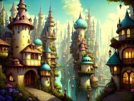 <lora:MagicAI:.9>   FairyTaleAI   city , Highly detailed, sci fi fantasy setting, intricate detailed background