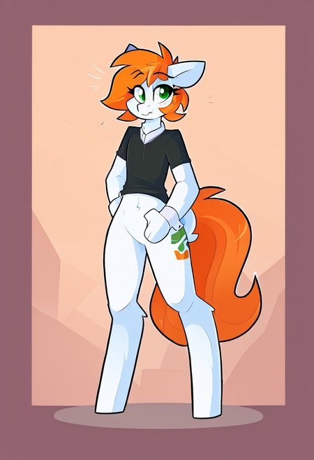 score_8_up, score_9_up, by kilinah,abbi,anthro bunny,orange hair, white fur, green eyes, standing, <lora:PDXL_artist_tags_v2_big>  <lora:pony_good_hands:1>