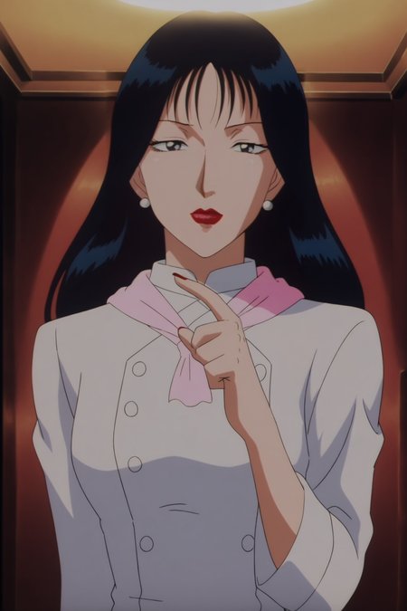anime screencap,anime coloring,detailed face,masterpiece,best quality,very aesthetic,absurdres,volumetric lighting,official style,amazing quality,ultra detailed,highres,amazing quality,scenery,beautiful detailed hair,beautiful detailed eyes,<lora:Natsuyo Ogata-IL V1:1>,
Natsuyo Ogata,1girl,solo,earrings,black hair,jewelry,red lips,lipstick,makeup,long hair,closed mouth,pink scarf,
