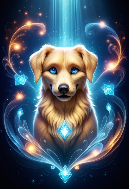 score_9, score_8_up, hyper realistic photography of a cute magical labrador retriever in an enchanted wonderland, beautiful whimsical fantasy art concept, detailed background, glowing particles, slate blue theme, ultra sharp, realism <lora:DonM50und0fMu51cXL-pony:0.8> DonM50und0fMu51cXL,