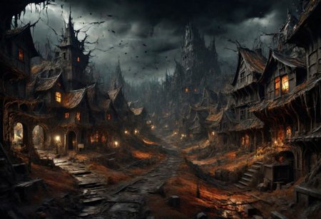 EdobHorrorLandscape,
ghst-3000, OverallDetail,
A landscape of a curse village in europe,
hopeless, nightmare, broken lights, dark ambiant,
HDR, HD textures, intricated details, 8k,