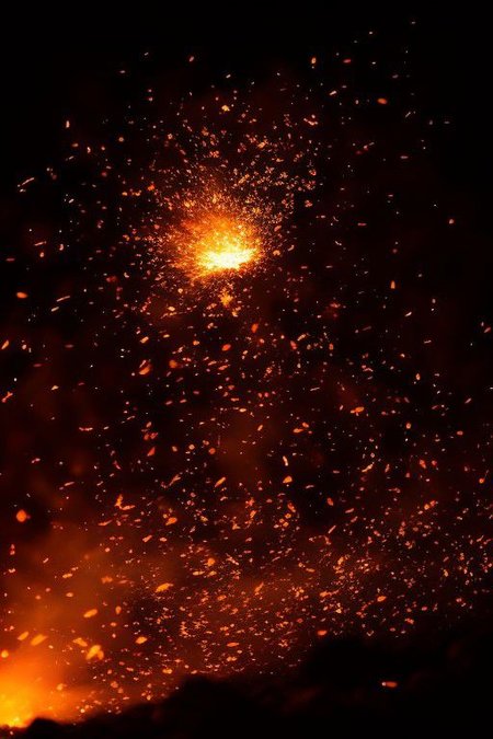 Flying Dirt, Smoke, Fire, Debris, Explosive Shockwaves, Shattered Fragments, Blazing Embers, Searing Heat, Chaotic Movement, Scattered Ashes, Resonating Boom, Ring of Fire, Glowing Sparks, Intense Illumination, Shockwave Ripples, Charred Remnants.