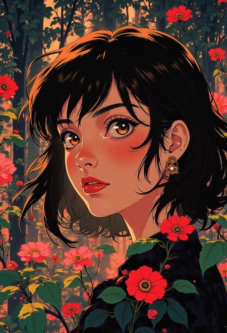 anime art,by Ashley Wood, deep meaningful context backgrounds, closeup young woman,j_art