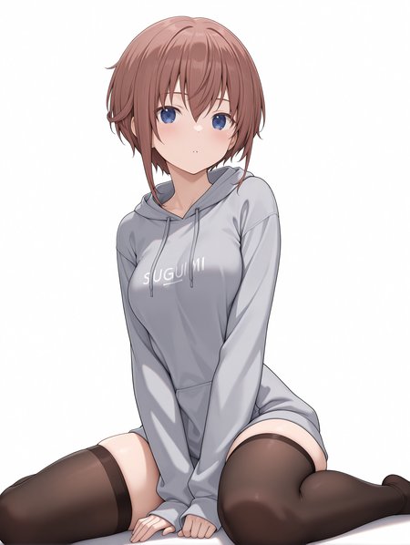 masterpiece,best quality,newest,
1girl,solo,
<lora:sugumi_ilxl_v1.5:1>,sugumi,brown hair,blue eyes,gray hoody,sleeves past wrists,black_thighhighs,
<lora:Fixhands_anime_bdsqlsz_V1:1>,
wariza,white_background,simple_background,