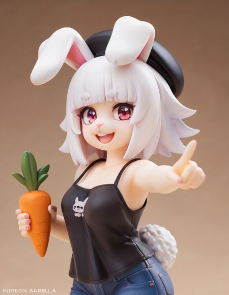 score_9, score_8_up, score_7_up, (Lornalla,1girl,solo,furry female,rabbit girl,rabbit ears,rabbit tail,white hair,blunt bangs,pink eyes),idea, happy, jeans, black camisole, black beret, holding a carrot, pointing upwards
 <lora:Lornalla_v01_PDXL:0.8>,<lora:add-detail-xl:2>, detailed face