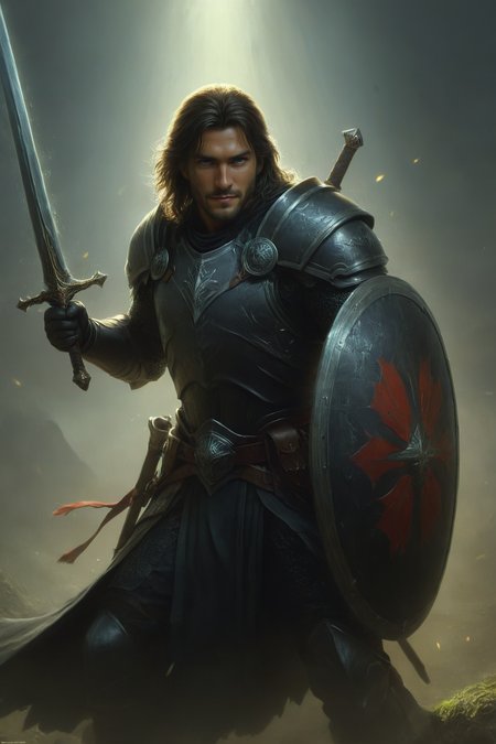 8k  <lora:EnvyAnimeSpeedpaintXL01:1.00>  by (((Antonio J. Manzanedo) and Phil Noto) and Ted Nasmith) and Joseph Stella,   character, sword and shield <lora:sword_and_shield:0.45>  , shallow depth of field <lora:more_art:0.30> <lora:RMSDXL_Enhance:0.45> <lora:RMSDXL_Creative:0.45> <lora:RMSDXL_Photo:0.45> <lora:RMSDXL_Darkness_Cinema:0.45> <lora:clothing_slider:0.00> <lora:great_lighting:1.00> <lora:aesthetic:1.00> <lora:looking_at_viewer:1.00> <lora:photorealistic_portrait_v2:0.25> <lora:attractive_v2:0.10> <lora:extremely_detailed_v2:0.25> <lora:add_detail:0.75> <lora:perfect_eyes:0.25> <lora:perfect_hands:0.50>