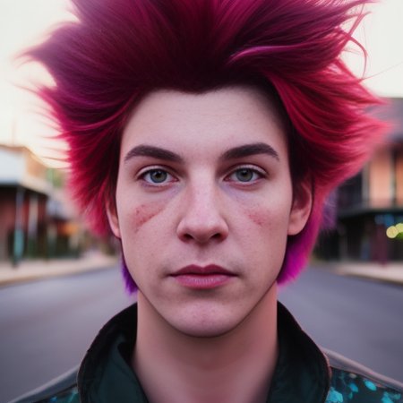 extremely realistic photographic portrait of Remy Lebeau nonbinary transmasculine cajun Gambit from the X-men in his 30s standing outside in New Orleans 128k AGFA portrait extremely detailed photorealistic photographic portrait Kodak rim lighting