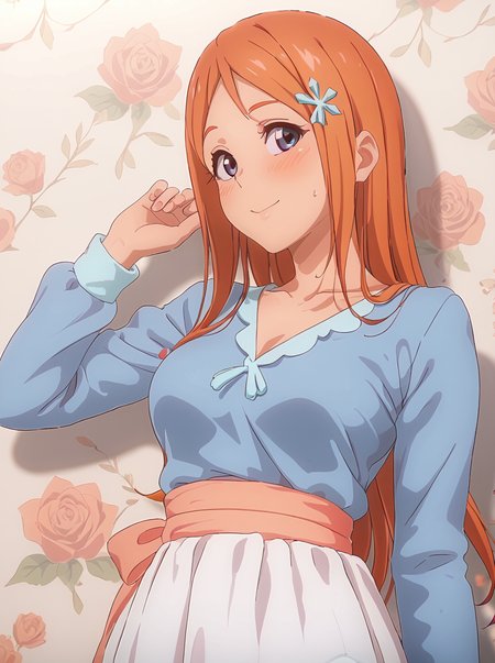 detailed background, shiny skin, posing, rating safe, 
<lora:theobro.pony:1>,
orihime, 
casual clothing, long sleeves,