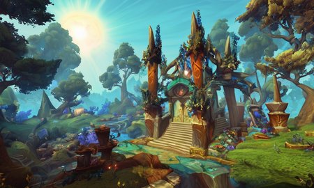 score_9, score_8_up, score_7_up, rating_safe BREAK, world of warcraft, scenery, beatiful forest, soft light, sun, sky, warcraftstyle, <lora:WarcraftStyle_v1:0.8>