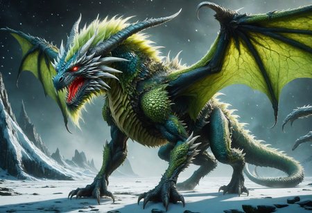 awesome quality, dynamic,DonMDr4g0nXL dragon from behind,a nestled hydrodynamic wind stocky  Mushussu, fur skin, crest, insectoid head, variable webbed legs,    , chartreuse frozen void  <lora:DetailedEyes_V3:0.8>,<lora:myLora\DonMDr4g0nXL-v1.1rb>