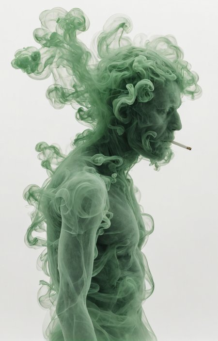 creature made of green smoke, Edoardo Tresoldi, Etienne-Jules Marey, close up, white background, <lora:add-detail-xl:1>