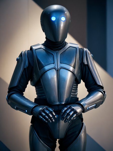 score_9, score_8_up, score_7_up,  score_6_up, BREAK, Isaacrobot, blue eyes, helmet, glowing eyes, humanoid robot, <lora:Isaac:1>