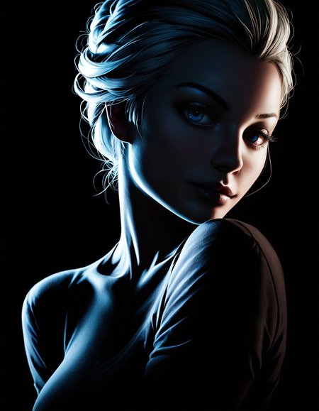 black background, dark photo, silhouette, Elsa.  [custom merge, some of these use IP Adapter, no loras, etc.]