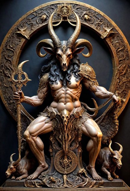 masterpiece+++,breathtaking, baphomet, professional, highly detailed, award-winning, photo+++