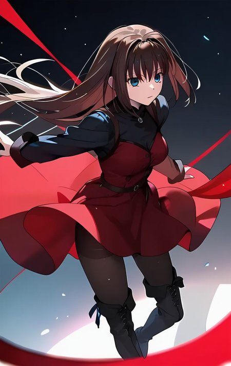 <lora:PONY_character_aozaki_aoko:1>,aozaki_aoko, 1girl, solo, pantyhose, boots, thigh_boots, dress, score_9, score_8_up, score_7_up, score_6_up,1girl