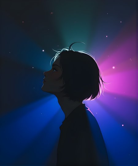 A person captured in silhouette, with their profile facing to the left. The individual's features are not clearly visible due to the strong backlighting, which creates a dramatic and striking effect. The hair is short and styled neatly, adding to the overall clean and modern look.
BREAK j_art, anime, anime art, <lora:FLUX\jul\J_Anime:0.7>, <lora:FLUX\Anime Art V3:0.1>, <lora:FLUX\Flux-jijia:0.2>