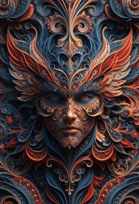 photo of a paisley pattern, boteh, paisley, navy blue, madder red, almond, entwined paislies, official art, aesthetic, dynamic angle, hyper detailed, order and chaos, dark colors, (extremely detailed, intricate details, masterpiece, best quality, 8k wallpaper:1.4), dramatic lighting, (dark blue and madder red palette:1.2), twisting paisley