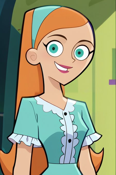 score_9, score_8_up, score_7_up, score_6_up,
<lora:dannyPhantom_jazzFenton_v10:0.8> jazz fenton, blue hairband, peacock blue Frilled button-up shirt tucked into a flowy chiffon long skirt with wedges, looking at viewer, upper body, light smile, 
masterpiece, best quality, very aesthetic, absurdres, source_cartoon