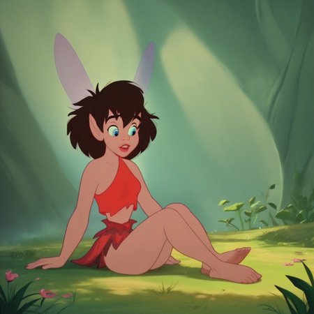 score_9, score_8_up, score_7_up, score_6_up, score_5_up, score_4_up, CrystaFern, fairy, sitting on the ground, brown hair