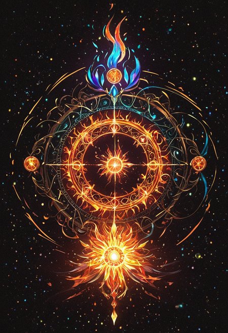 anime artwork <lora:R0k00bstr0ctHD:1>,r0k00bstr0cthd,r0k00bl0ckb0ckgr00ndhd,(shiny, fire, multicolored, black background, glowing, magic circle, aura), . anime style, key visual, vibrant, studio anime,  highly detailed