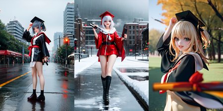 highly insanely detailed, masterpiece, top quality, best quality, highres, 4k, 8k, RAW photo, (very aesthetic, beautiful and aesthetic), 
__lazy-wildcards/subject/costume/graduation_robe/prompts__, 
<lora:gradgown:0.8>, 
(1girl:1.3), solo focus, 
(__lazy-wildcards/char/haircolor__), 
__lazy-wildcards/dataset/background__, 
__lazy-wildcards/subject/moment/random/prompts__âââ