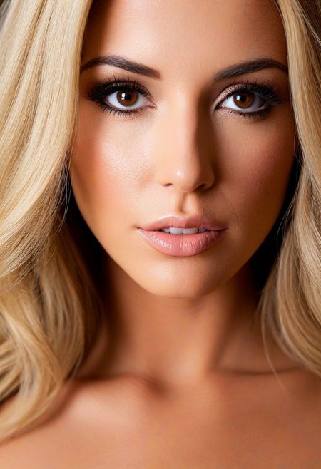 seductive beauty melanie, sexy female, frontal photo of a head, (detailed facial features:0.5), high quality, (intricate detail), ((incredibly detailed skin:0.5)), OverallDetail, blonde, brown eyes
