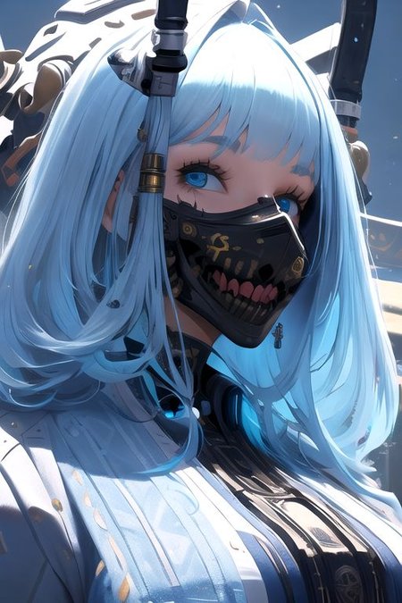 solo, 1girl, solo_focus, (((masterpiece))), ((best quality)), ((ultra-detailed)), ((too_many)):16, high resolution, absurdres, highres, ultra-detailed 8k unity wallpaper, 
Ghost mask ,Girl, skull mask,