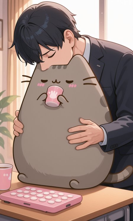 embedding:IllusP0s, pusheen, smelling another's hair, smelling from behind, 1boy,<lora:smelling another's hair, smelling from behind_illustrious.safetensors:1.0:1.0> <lora:PusheenIXL.safetensors:1:1>