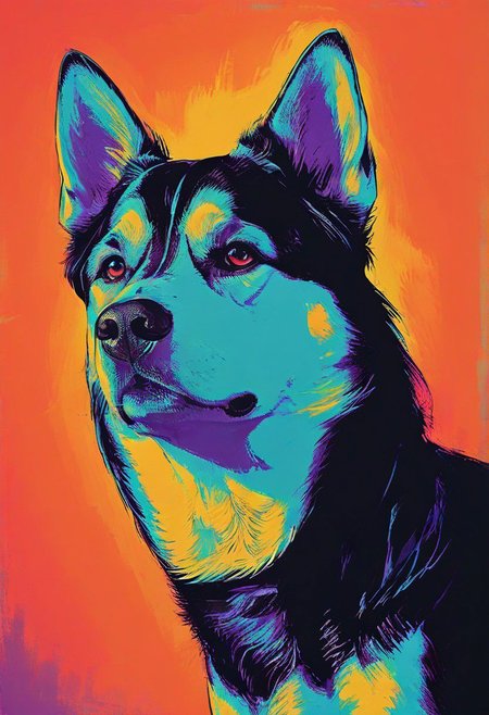 impactful color paint of, a Siberian Husky
Dog breed, wearing dark sunglasses, highly detailed, vibrant colors , 8k, sharp, professional, clear, high contrast, high saturated, , vivid deep blacks, crystal clear