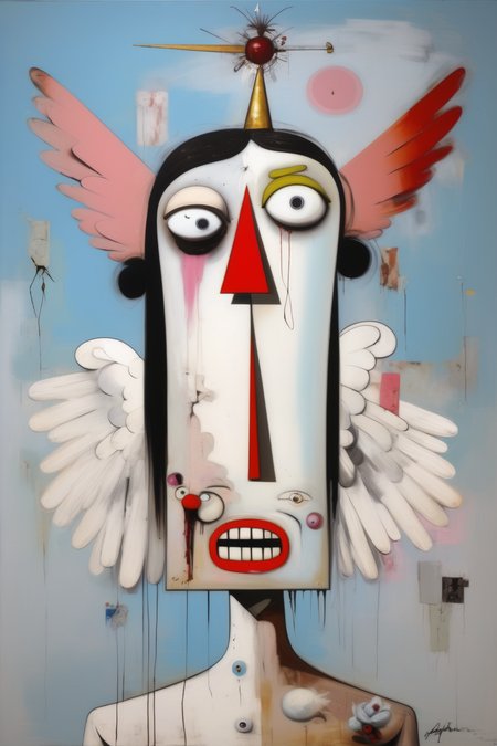 <lora:George Condo Style:1>George Condo Style - George condo angel