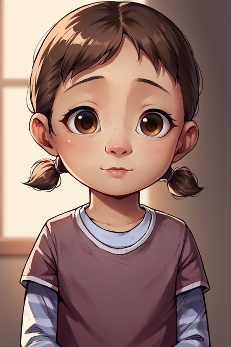 score_9,score_8_up,score_7_up,
 <lora:uohh_v3_bb:1>
 <lora:ClementineS2:1>
1girl, solo, brown eyes, brown hair, short hair, pigtails, cute, young,