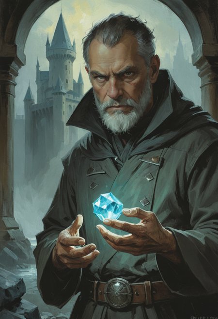(((The old man pauses, considering your question for a moment. "Ah, weapons," he muses, stroking his beard thoughtfully. "Well, I wouldn't recommend bringing anything too flashy. The Mechanists are a cunning lot, and they'll be expecting trouble. Instead, I suggest focusing on stealth and agility. Here, take these." He reaches into a pocket sewn into the lining of his cloak and pulls out a pair of thin, flexible blades concealed within a pair of gloves. "These are called 'shadowclaws.' They're made from a rare metal alloy that allows them to cut through almost anything. Use them wisely, and they'll serve you well." He also hands you a small pouch containing a handful of tiny, glowing crystals. "These are 'luminous stones,' and they emit a faint light that should help guide you through the darker parts of the fortress. Be careful not to lose them, as they're quite valuable."))), ((Beautiful painting, brush strokes, digital art, extremely detailed illustration, cinematic, vast, epic, incredible perspective, breathtaking, awe-inspiring))