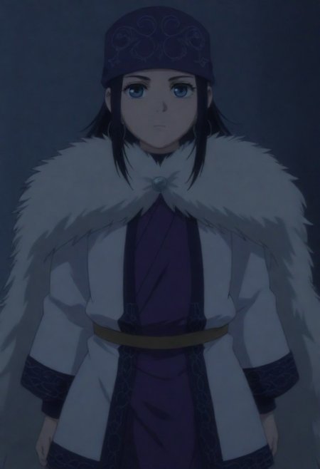 masterpiece, best quality, amazing quality,,, shiny skin,,,,, asirpaOUT, 1girl, solo, long hair, black hair, blue eyes, earrings, hoop earrings, jewelry, bandana, ainu clothes, cape, fur cape