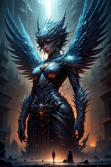 ethereal fantasy concept art of  archangel,at distance,cowboy shot,(divinity:1.3) (rich, royal, lot of jeweler:1.3),(by Artist Andre-Charles Boulle:1.3),<lora:Concept_-_Hella-sthetic_v2:0.7>,<lora:wrenchsfantasy:0.7>,wrenchsfantasy,fantasy,glowing,glowing eyes,, intricate, elegant, highly detailed, symmetry, magical atmosphere, sharp focus, majestic, very coherent, radiant, advanced, cinematic, artistic, fine detail, winning, beautiful, stunning, dramatic light, designed, rich deep colors, perfect professional background, ambient, tailored set composition  . magnificent, celestial, ethereal, painterly, epic, majestic, magical, fantasy art, cover art, dreamy