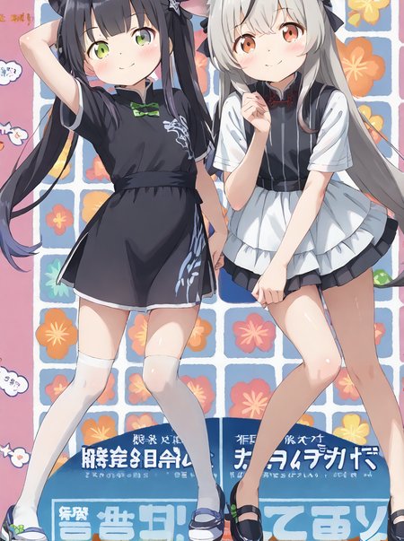 detailed background, shiny skin, posing, rating safe, 
<lora:kanzaki.pony:1>,
kanzaki,  
 <lora:shunkoki.pony:1>,
shun, kokona, 2girls,