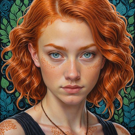 by Kelly Mckernan, by Henry Heerup, by Victor Nizovtsev, cute clothed muscular 18 year old woman, oil pastel<lora:oil_pastel:1.00>,  ginger   <lora:more_art:0.30><lora:clothing_slider:2.00><lora:great_lighting:1.30><lora:aesthetic:1.15><lora:photorealistic_portrait:1.25><lora:RMSDXL_Enhance:0.45><lora:RMSDXL_Creative:0.35><lora:RMSDXL_Photo:0.45><lora:RMSDXL_Darkness_Cinema:0.50><lora:XDetail_heavy:0.45><lora:perfect_eyes:0.15><lora:perfect_hands:0.15><lora:midjourney:-0.15><lora:looking_at_viewer:0.75><lora:dpo:0.25>
