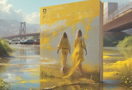 *Summer at the lake near the elevated highway*
*Epic Book Cover : Deep Background* *Spotlight* *Drenched* *Synesthesia* *Evolution* *Energy Flux* *Advanced Tech* *Smooth Curves* *Action*
Young graffiti girl in bright yellow oversized summer outfits.