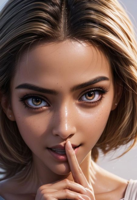 (Wide angle, Long shot:1.9), Kodak Motion Picture Film Style, long shot, Ultra realistic, (deepika:1.3),  pleased, delighted, lustful, action scene, professional picture, intense gaze, sensuality, cute tamil girl , eyes closed, covering her entire mouth with her hand, hand over mouth, stifling a lustful whispering with her hand, hand stiffling expression of happy surprised, (the palm of the hand stifling a cry with his hand covering her mouth:1.3), hand flat over the mouth, detailed skin, sweaty, Indian , (stunningly cute Belle, having intense surprise, futuristic powered cowgirl outfits, slender body, skinny, 21 years old:1.3) , OverallDetail