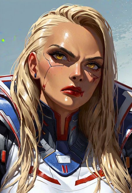 score_9_up, score_8_up, score_7_up, very detailed, 
1girl, dark skinned, tanned, battle armour, blood on clothes, blood on face, angry, exhausted solo focus on female face, portrait shot, from stomach up, stylised, cyberpunk building in background, detailed face, best detail, (best quality:1.5), masterpiece, (high resolution:1.5) 
ng_deepnegative_v1_75t, OverallDetail, , Expressiveh
