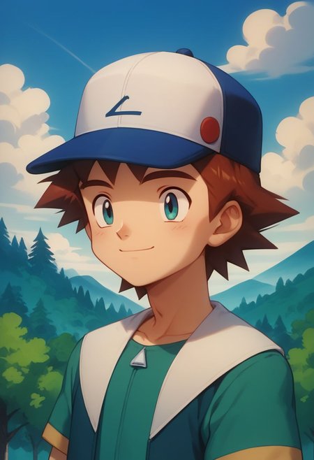 score_9, score_8_up, score_7_up, source_anime, highly detailed, 1boy, solo, male_focus, skinny, cute, short neck,
richie2, solo, hat, smile, day, baseball cap, sky, cloud, closed mouth, long hair, outdoors, outdoor, tree, arms crossed,